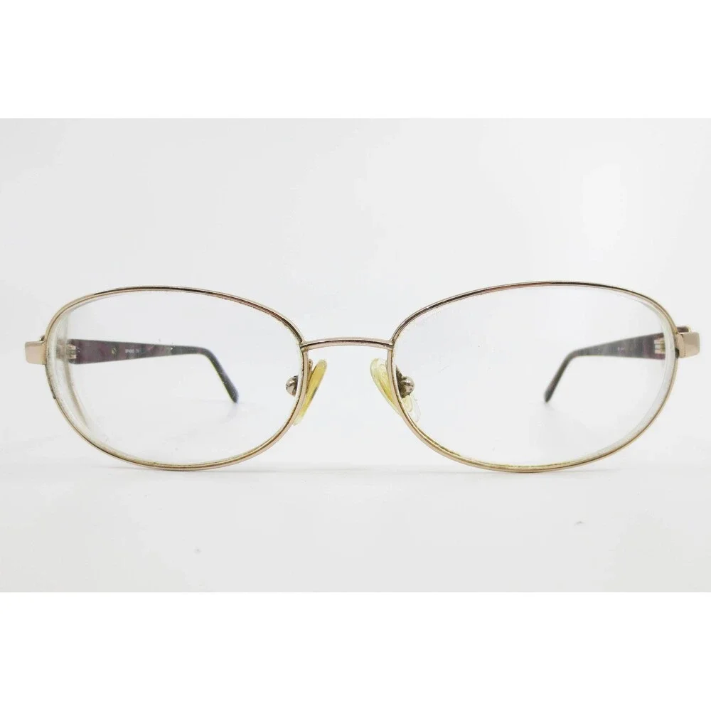 SP4002 YG Gold Tone Oval Eyeglass Frames Purple Marbled Temples 54-15-135